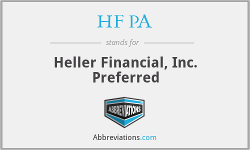 What does HF PA stand for?